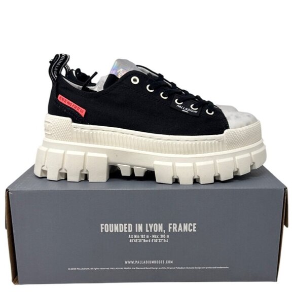 Palladium Revolt Lo Tx Womens Black/White Chunky Sneakers Size 6.5 - Picture 3 of 6